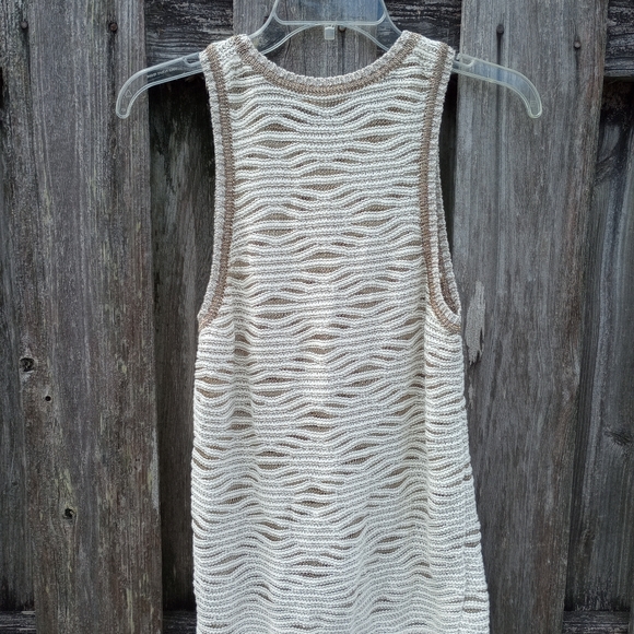 Maje | Sleeveless Crochet Gold Detail Knit Top - Picture 3 of 4